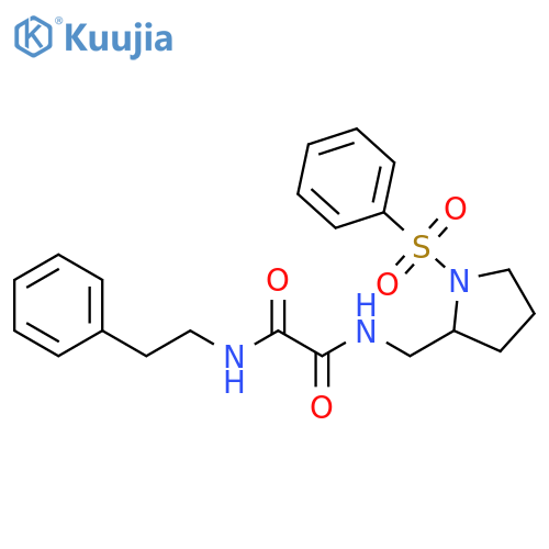 N-{1-(benzenesulfonyl)pyrrolidin-2-ylmethyl}-N'-(2-phenylethyl)ethanediamide structure