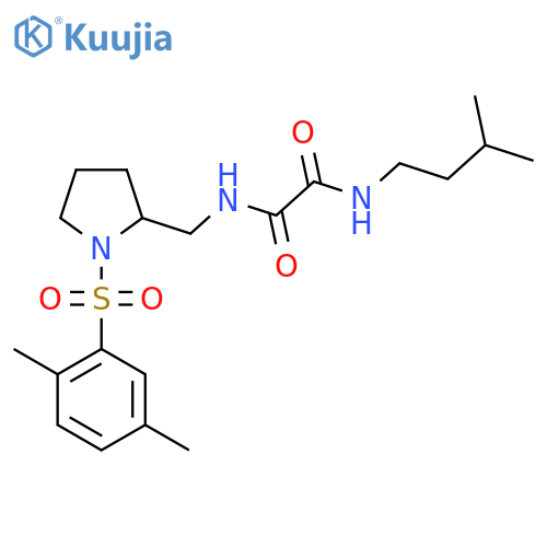 N'-{1-(2,5-dimethylbenzenesulfonyl)pyrrolidin-2-ylmethyl}-N-(3-methylbutyl)ethanediamide structure