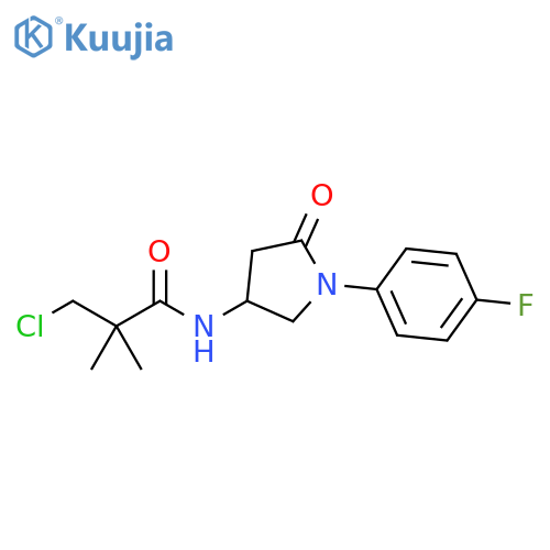 3-chloro-N-1-(4-fluorophenyl)-5-oxopyrrolidin-3-yl-2,2-dimethylpropanamide structure