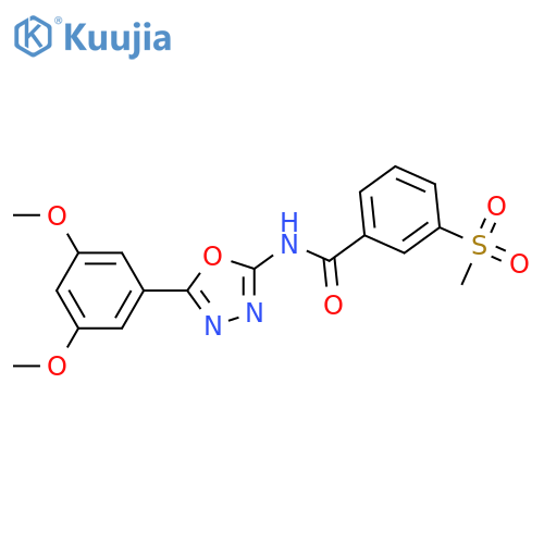 N-5-(3,5-dimethoxyphenyl)-1,3,4-oxadiazol-2-yl-3-methanesulfonylbenzamide structure
