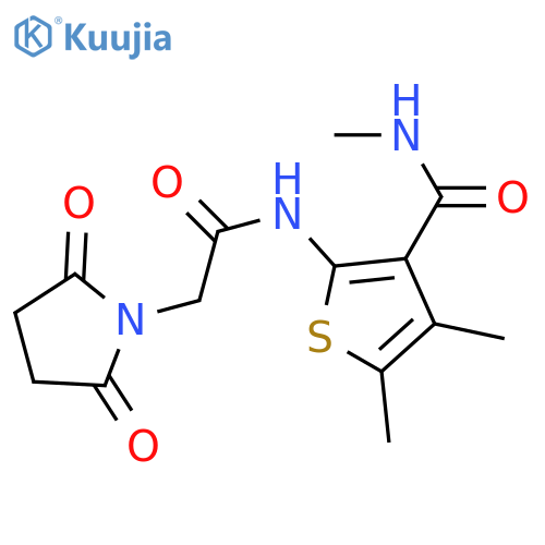 2-2-(2,5-dioxopyrrolidin-1-yl)acetamido-N,4,5-trimethylthiophene-3-carboxamide structure