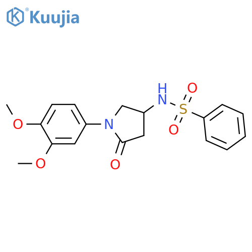 N-1-(3,4-dimethoxyphenyl)-5-oxopyrrolidin-3-ylbenzenesulfonamide structure