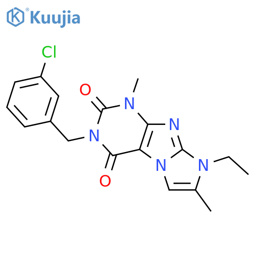 3-(3-chlorophenyl)methyl-8-ethyl-1,7-dimethyl-1H,2H,3H,4H,8H-imidazo1,2-gpurine-2,4-dione structure