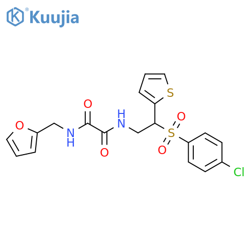 Ethanediamide, N1-[2-[(4-chlorophenyl)sulfonyl]-2-(2-thienyl)ethyl]-N2-(2-furanylmethyl)- structure