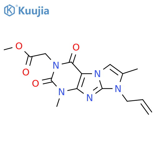 methyl 2-1,7-dimethyl-2,4-dioxo-8-(prop-2-en-1-yl)-1H,2H,3H,4H,8H-imidazo1,2-gpurin-3-ylacetate structure