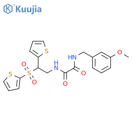 N'-(3-methoxyphenyl)methyl-N-2-(thiophen-2-yl)-2-(thiophene-2-sulfonyl)ethylethanediamide structure