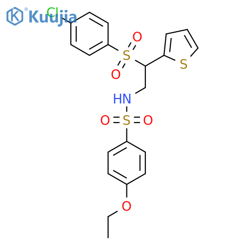 N-2-(4-chlorobenzenesulfonyl)-2-(thiophen-2-yl)ethyl-4-ethoxybenzene-1-sulfonamide structure