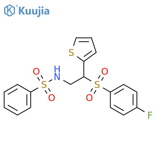 N-2-(4-fluorobenzenesulfonyl)-2-(thiophen-2-yl)ethylbenzenesulfonamide structure
