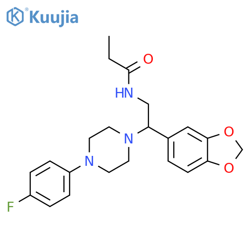 N-2-(2H-1,3-benzodioxol-5-yl)-2-4-(4-fluorophenyl)piperazin-1-ylethylpropanamide structure