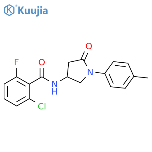 2-chloro-6-fluoro-N-1-(4-methylphenyl)-5-oxopyrrolidin-3-ylbenzamide structure