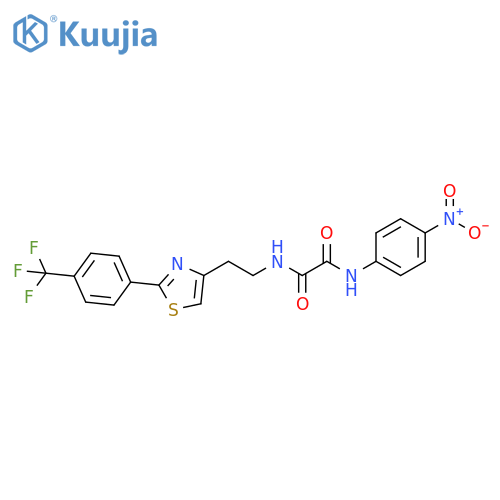 N'-(4-nitrophenyl)-N-(2-{2-4-(trifluoromethyl)phenyl-1,3-thiazol-4-yl}ethyl)ethanediamide structure
