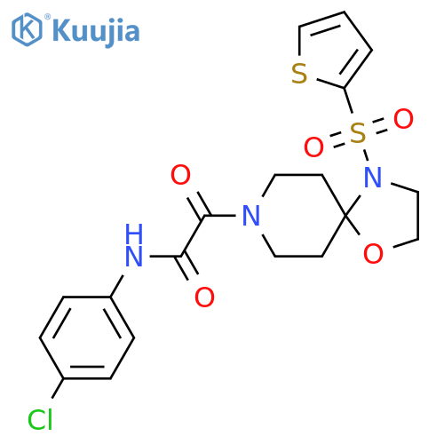 N-(4-chlorophenyl)-2-oxo-2-(4-(thiophen-2-ylsulfonyl)-1-oxa-4,8-diazaspiro[4.5]decan-8-yl)acetamide structure