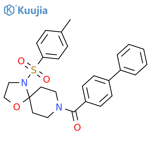 8-{1,1'-biphenyl-4-carbonyl}-4-(4-methylbenzenesulfonyl)-1-oxa-4,8-diazaspiro4.5decane structure