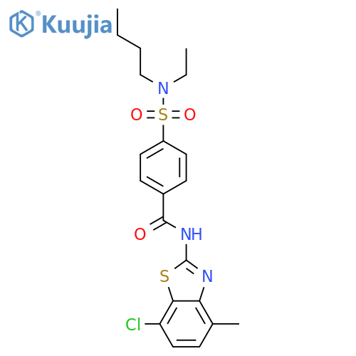 4-butyl(ethyl)sulfamoyl-N-(7-chloro-4-methyl-1,3-benzothiazol-2-yl)benzamide structure