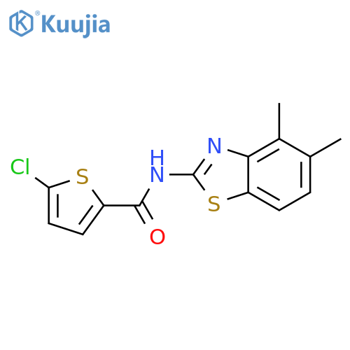 5-chloro-N-(4,5-dimethyl-1,3-benzothiazol-2-yl)thiophene-2-carboxamide structure