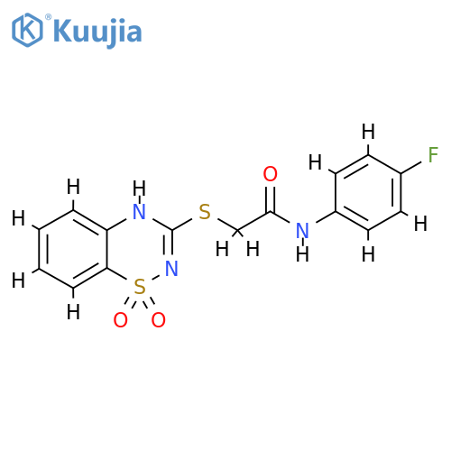 2-(1,1-dioxo-4H-1lambda6,2,4-benzothiadiazin-3-yl)sulfanyl-N-(4-fluorophenyl)acetamide structure