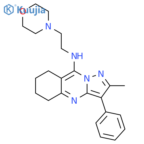 2-methyl-N-2-(morpholin-4-yl)ethyl-3-phenyl-5H,6H,7H,8H-pyrazolo3,2-bquinazolin-9-amine structure