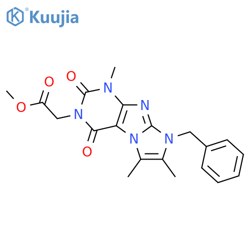 methyl 2-{8-benzyl-1,6,7-trimethyl-2,4-dioxo-1H,2H,3H,4H,8H-imidazo1,2-gpurin-3-yl}acetate structure
