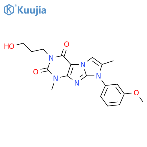 3-(3-hydroxypropyl)-8-(3-methoxyphenyl)-1,7-dimethyl-1H,2H,3H,4H,8H-imidazo1,2-gpurine-2,4-dione structure