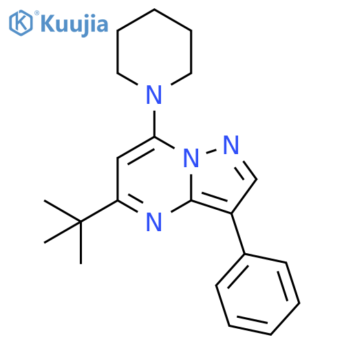1-{5-tert-butyl-3-phenylpyrazolo1,5-apyrimidin-7-yl}piperidine structure