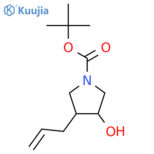 tert-butyl 3-hydroxy-4-(prop-2-en-1-yl)pyrrolidine-1-carboxylate structure
