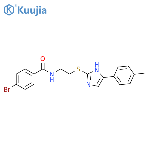 4-bromo-N-(2-{5-(4-methylphenyl)-1H-imidazol-2-ylsulfanyl}ethyl)benzamide structure