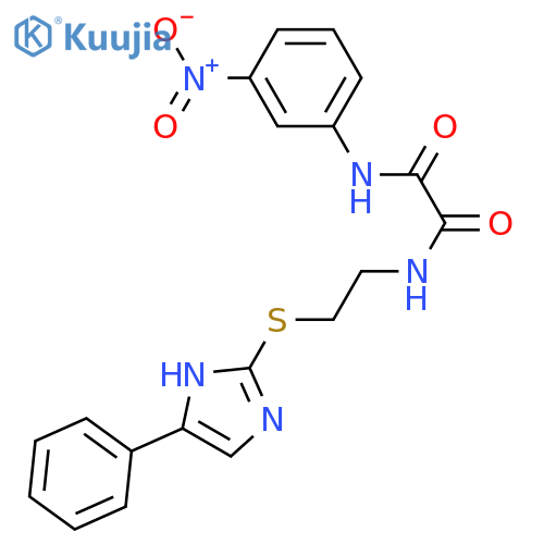 N'-(3-nitrophenyl)-N-{2-(4-phenyl-1H-imidazol-2-yl)sulfanylethyl}ethanediamide structure