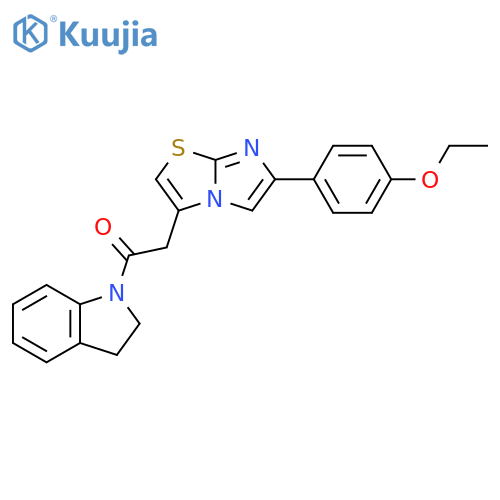 1-(2,3-dihydro-1H-indol-1-yl)-2-6-(4-ethoxyphenyl)imidazo2,1-b1,3thiazol-3-ylethan-1-one structure