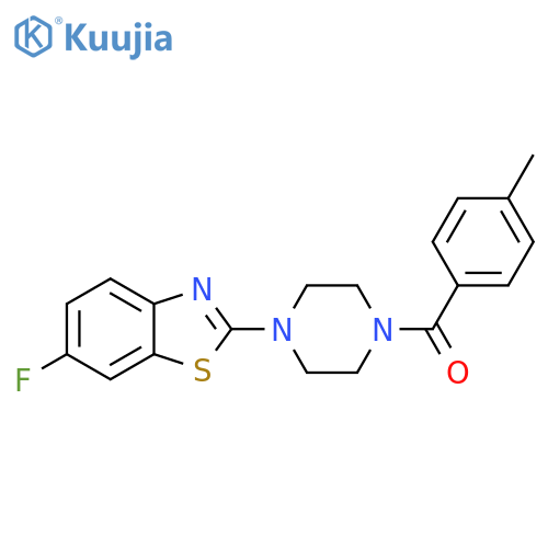 6-fluoro-2-4-(4-methylbenzoyl)piperazin-1-yl-1,3-benzothiazole structure