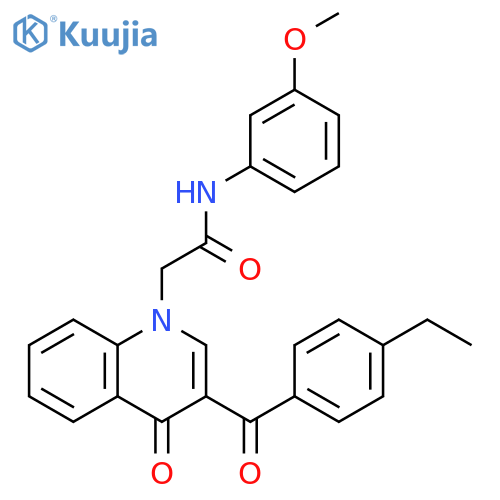 2-3-(4-ethylbenzoyl)-4-oxo-1,4-dihydroquinolin-1-yl-N-(3-methoxyphenyl)acetamide structure