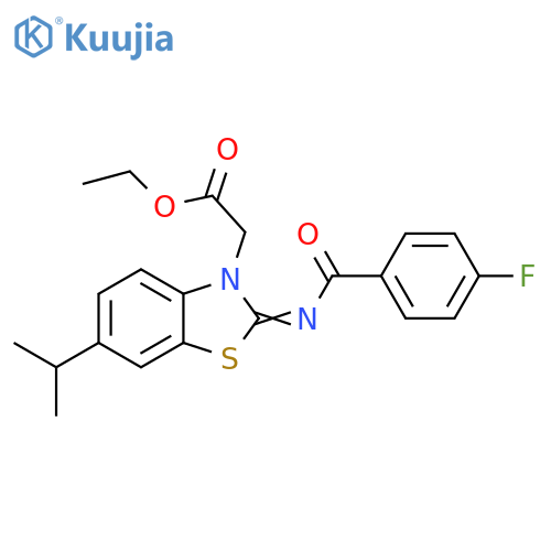 ethyl 2-(2Z)-2-(4-fluorobenzoyl)imino-6-(propan-2-yl)-2,3-dihydro-1,3-benzothiazol-3-ylacetate structure