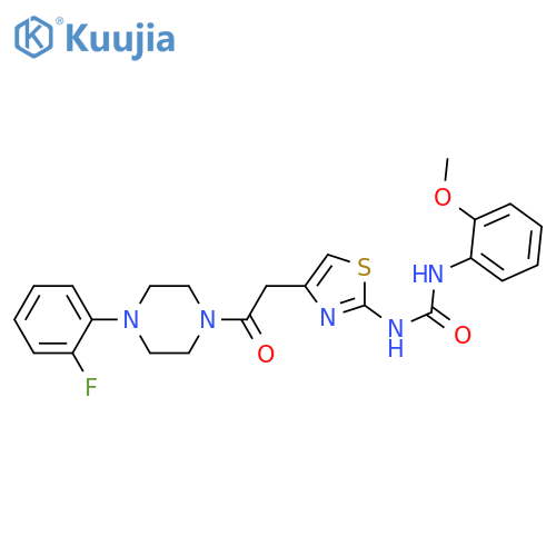 3-(4-{2-4-(2-fluorophenyl)piperazin-1-yl-2-oxoethyl}-1,3-thiazol-2-yl)-1-(2-methoxyphenyl)urea structure