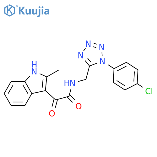N-{1-(4-chlorophenyl)-1H-1,2,3,4-tetrazol-5-ylmethyl}-2-(2-methyl-1H-indol-3-yl)-2-oxoacetamide structure