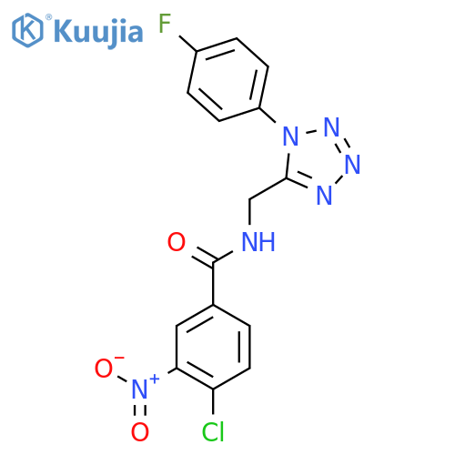 4-chloro-N-{1-(4-fluorophenyl)-1H-1,2,3,4-tetrazol-5-ylmethyl}-3-nitrobenzamide structure