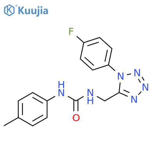 3-{1-(4-fluorophenyl)-1H-1,2,3,4-tetrazol-5-ylmethyl}-1-(4-methylphenyl)urea structure