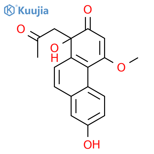 1,7-dihydroxy-4-methoxy-1-(2-oxopropyl)-1H-phenanthren-2-one structure