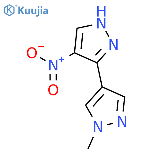 1'-methyl-4-nitro-1'H,2H-3,4'-bipyrazole structure