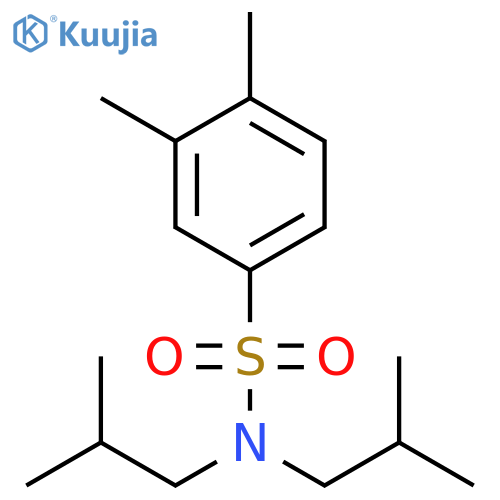 3,4-dimethyl-N,N-bis(2-methylpropyl)benzene-1-sulfonamide structure