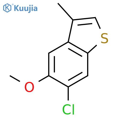 Benzo[b]thiophene, 6-chloro-5-methoxy-3-methyl- structure