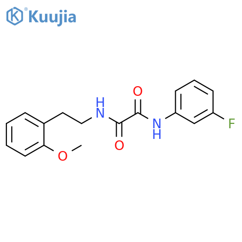 N-(3-fluorophenyl)-N'-2-(2-methoxyphenyl)ethylethanediamide structure