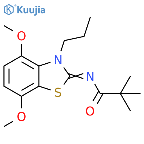 N-(2Z)-4,7-dimethoxy-3-propyl-2,3-dihydro-1,3-benzothiazol-2-ylidene-2,2-dimethylpropanamide structure