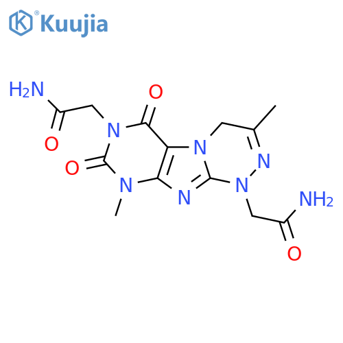 2-1-(carbamoylmethyl)-3,9-dimethyl-6,8-dioxo-1H,4H,6H,7H,8H,9H-1,2,4triazino4,3-gpurin-7-ylacetamide structure