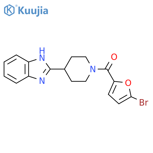 2-1-(5-bromofuran-2-carbonyl)piperidin-4-yl-1H-1,3-benzodiazole structure