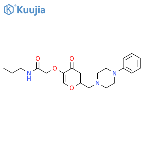 2-({4-oxo-6-(4-phenylpiperazin-1-yl)methyl-4H-pyran-3-yl}oxy)-N-propylacetamide structure