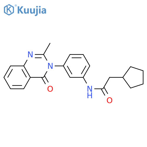 2-cyclopentyl-N-3-(2-methyl-4-oxo-3,4-dihydroquinazolin-3-yl)phenylacetamide structure