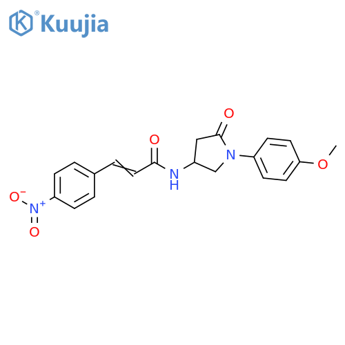 (2Z)-N-1-(4-methoxyphenyl)-5-oxopyrrolidin-3-yl-3-(4-nitrophenyl)prop-2-enamide structure