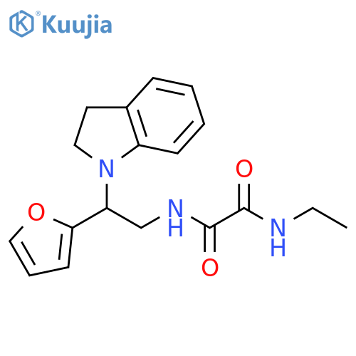 N'-2-(2,3-dihydro-1H-indol-1-yl)-2-(furan-2-yl)ethyl-N-ethylethanediamide structure
