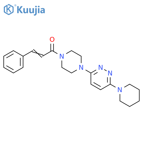 (2E)-3-phenyl-1-{4-6-(piperidin-1-yl)pyridazin-3-ylpiperazin-1-yl}prop-2-en-1-one structure