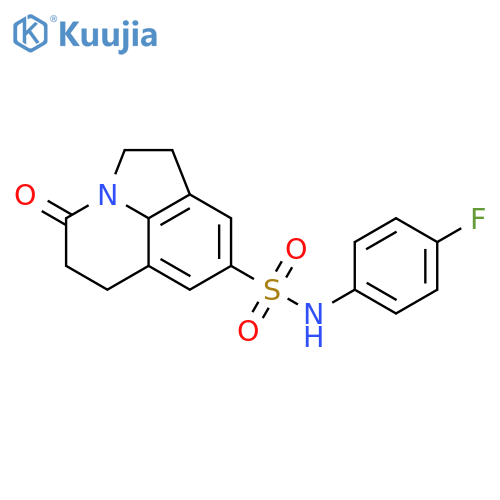 N-(4-fluorophenyl)-11-oxo-1-azatricyclo6.3.1.0^{4,12}dodeca-4(12),5,7-triene-6-sulfonamide structure