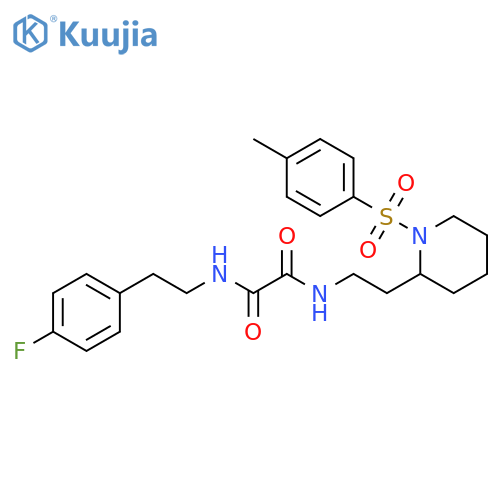 N'-2-(4-fluorophenyl)ethyl-N-{2-1-(4-methylbenzenesulfonyl)piperidin-2-ylethyl}ethanediamide structure